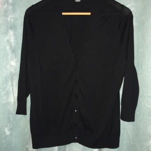 Black 3/4 sleeve cardigan